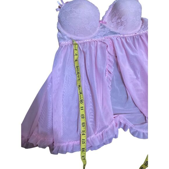 Pink Plus Size Lace Babydoll - Picture 9 of 9